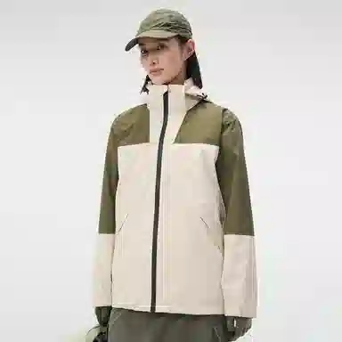 户外防雨可拆卸抓绒内胆三合一小众高级感咖色美式复古连帽宽松外套  防水防风保暖冲锋衣 男女同款