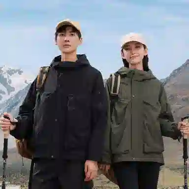 鸭鸭 山系户外工装大口袋宽松时尚百搭连帽夹克外套 男女同款