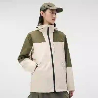 户外防雨可拆卸抓绒内胆三合一小众高级感咖色美式复古连帽宽松外套  防水防风保暖冲锋衣 男女同款