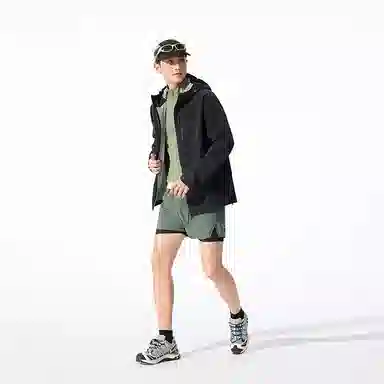 波司登 防风防水透气耐磨纯色户外机能单层软壳下摆抽绳连帽夹克外套 男款