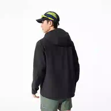 波司登 防风防水透气耐磨纯色户外机能单层软壳下摆抽绳连帽夹克外套 男款