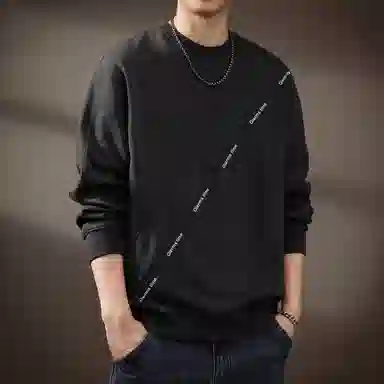 贵色 高端拼接宽松圆领套头卫衣 男款