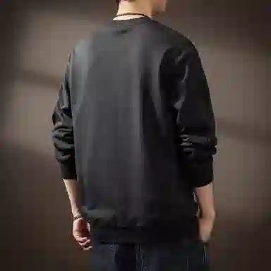 贵色 高端拼接宽松圆领套头卫衣 男款