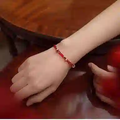 【强运势】 指尖瑰宝 平安喜乐本命年 新中式串珠显白双层编织叠戴 天然红 玛瑙 手链 女款