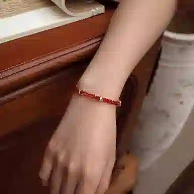 【强运势】 指尖瑰宝 平安喜乐本命年 新中式串珠显白双层编织叠戴 天然红 玛瑙 手链 女款