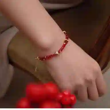 【强运势】 指尖瑰宝 平安喜乐本命年 新中式串珠显白双层编织叠戴 天然红 玛瑙 手链 女款