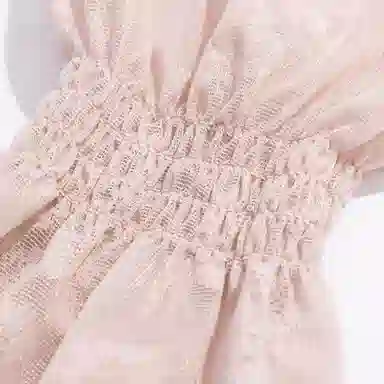 上海故事 冰丝袖套 春秋蕾丝宽松透气泡泡袖灯笼冰袖开车骑行遮阳护臂手套 锦纶 氨纶 防晒袖 女款