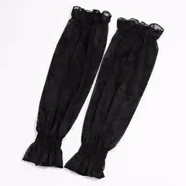 上海故事 冰丝袖套 春秋蕾丝宽松透气泡泡袖灯笼冰袖开车骑行遮阳护臂手套 锦纶 氨纶 防晒袖 女款