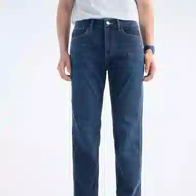 九牧王男裤专家 新凉感系列 百搭舒适微弹修身牛仔裤 男款 藏青