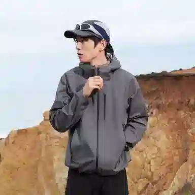 波司登  冲锋衣系列 纯色薄款百搭长袖  防水防风透气超轻轻量防泼水吸湿排汗防雨冲锋衣 男款