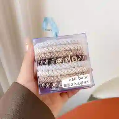 丹琴 丹麦时尚高弹力加粗加厚发绳高端百搭编织头饰简约发饰 皮筋 头绳 女款