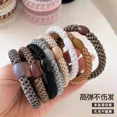 丹琴 丹麦时尚高弹力加粗加厚发绳高端百搭编织头饰简约发饰 皮筋 头绳 女款