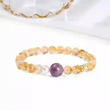 迎百宝 招财进宝九紫离火运紫 好运 新中式发财事业顺石星座守护转运黄塔晶 黄水晶 手串 男女同款情侣款