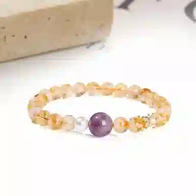 迎百宝 招财进宝九紫离火运紫 好运 新中式发财事业顺石星座守护转运黄塔晶 黄水晶 手串 男女同款情侣款