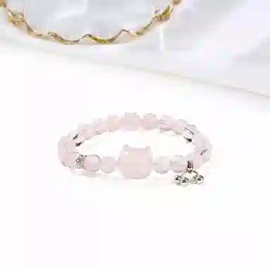 【公主请发财】 迎百宝 新中式浪漫之石星座守护旺人气旺桃花少女心氛围感转运珠星光粉 招财猫 好运 粉水晶 手串 男女同款情侣款