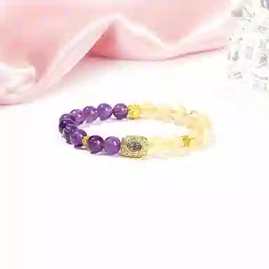 【做个富婆】 迎百宝 事业旺财气旺 好运 紫水晶 本命九紫离火运紫气东来智慧之石八方来财招财霸王财富之石手串 男女同款情侣款