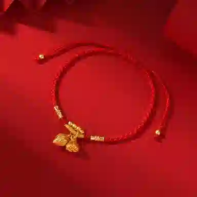 韵系 两世欢莲蓬红绳 铜镀金 手链 女款