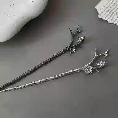 贯古今 韵味精致银色小众设计古风盘发 合金 发簪 女款