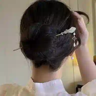 贯古今 复古国风盘发祥云玉如意流苏 合金 发簪 女款