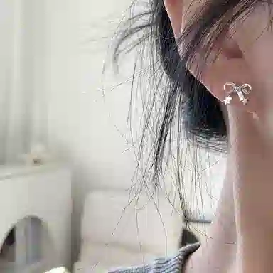 韵系 精致小巧蝴蝶结 铜镀金 耳钉 女款