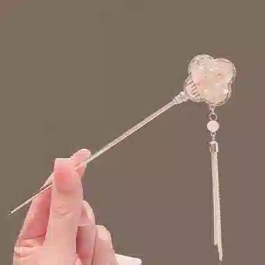 贯古今 新中式古风高级感扇子流苏 合金 发簪 女款