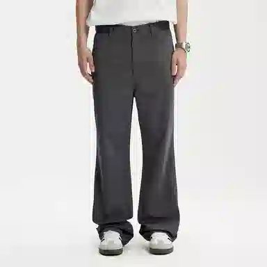 膨胀潮牌 潮牌修身中腰纯色工装休闲裤 男女同款