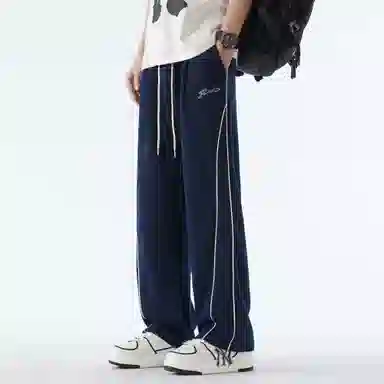 王者荣耀 鲁班七号星空梦想款 美式校园风卫裤户外跑步篮球品牌字母刺绣标系带百搭宽松垂感透气舒适直筒织带休闲裤 男女同款