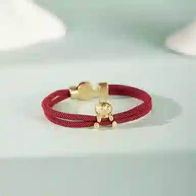 大英博物馆 巴斯特系列 拥抱  红色蓝色 尼龙绳 手绳 男女同款情侣款