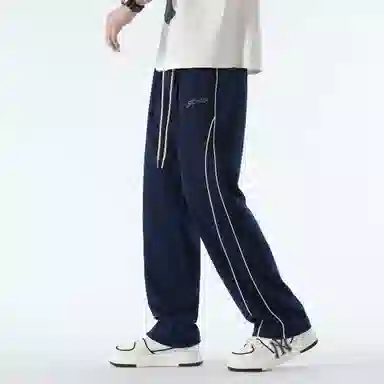 王者荣耀 鲁班七号星空梦想款 美式校园风卫裤户外跑步篮球品牌字母刺绣标系带百搭宽松垂感透气舒适直筒织带休闲裤 男女同款