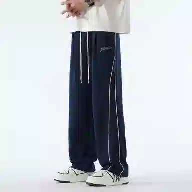 王者荣耀 鲁班七号星空梦想款 美式校园风卫裤户外跑步篮球品牌字母刺绣标系带百搭宽松垂感透气舒适直筒织带休闲裤 男女同款