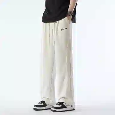 王者荣耀 鲁班七号星空梦想款 美式校园风卫裤户外跑步篮球品牌字母刺绣标系带百搭宽松垂感透气舒适直筒织带休闲裤 男女同款