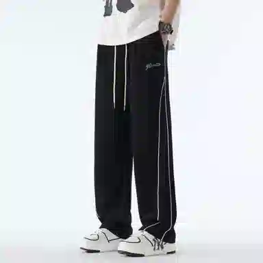 王者荣耀 鲁班七号星空梦想款 美式校园风卫裤户外跑步篮球品牌字母刺绣标系带百搭宽松垂感透气舒适直筒织带休闲裤 男女同款