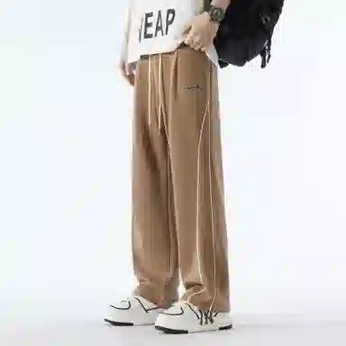 王者荣耀 鲁班七号星空梦想款 美式校园风卫裤户外跑步篮球品牌字母刺绣标系带百搭宽松垂感透气舒适直筒织带休闲裤 男女同款