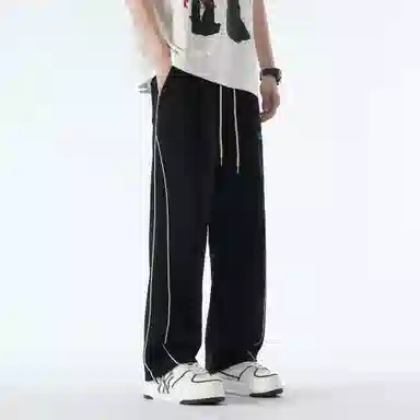 王者荣耀 鲁班七号星空梦想款 美式校园风卫裤户外跑步篮球品牌字母刺绣标系带百搭宽松垂感透气舒适直筒织带休闲裤 男女同款