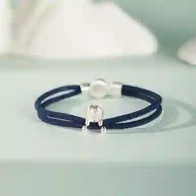 大英博物馆 巴斯特系列 拥抱  红色蓝色 尼龙绳 手绳 男女同款情侣款