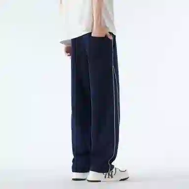 王者荣耀 鲁班七号星空梦想款 美式校园风卫裤户外跑步篮球品牌字母刺绣标系带百搭宽松垂感透气舒适直筒织带休闲裤 男女同款