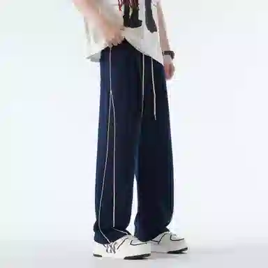 王者荣耀 鲁班七号星空梦想款 美式校园风卫裤户外跑步篮球品牌字母刺绣标系带百搭宽松垂感透气舒适直筒织带休闲裤 男女同款