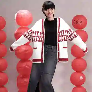 GAP x 8ON8 Colorblock V-Neck Cardigan