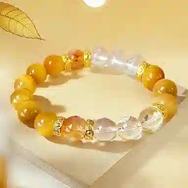 彗时 暴力招财 黄水晶 手串 男女同款情侣款