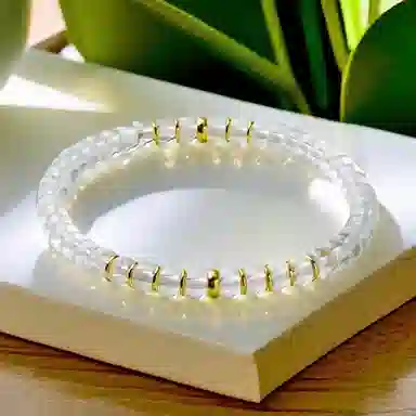 彗时 经典设计 白水晶 手串 男女同款情侣款