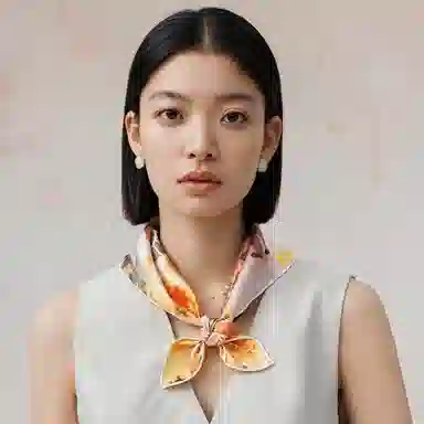 上海故事 城市掠影印花休闲百搭真丝小方巾 丝巾 女款