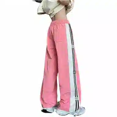 颂希尔 潮牌纯色美式高街宽松阔腿休闲裤 男女同款