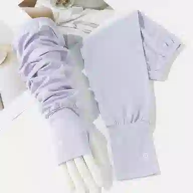 上海故事 冰丝遮阳出行护臂纯色简约冰感遮阳袖套户外骑行 锦纶 防晒袖 女款