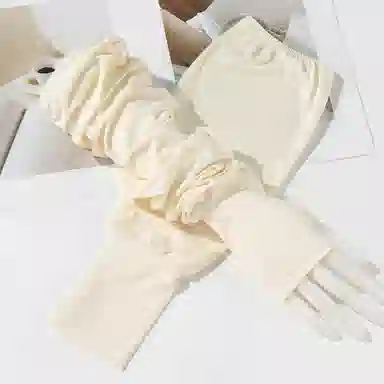 上海故事 冰丝遮阳出行护臂纯色简约冰感遮阳袖套户外骑行 锦纶 防晒袖 女款