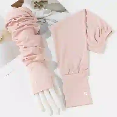 上海故事 冰丝遮阳出行护臂纯色简约冰感遮阳袖套户外骑行 锦纶 防晒袖 女款