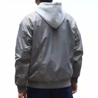 格蓝鹿  纯色长袖宽松棒球服 男款 灰色