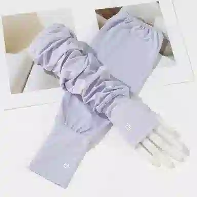 上海故事 冰丝遮阳出行护臂纯色简约冰感遮阳袖套户外骑行 锦纶 防晒袖 女款
