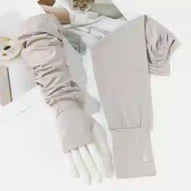 上海故事 冰丝遮阳出行护臂纯色简约冰感遮阳袖套户外骑行 锦纶 防晒袖 女款