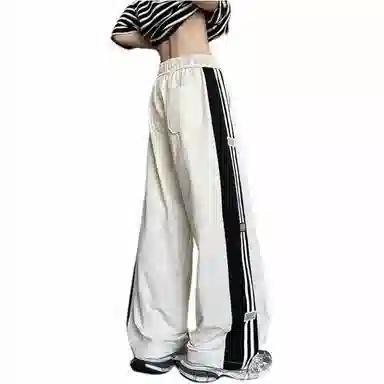 颂希尔 潮牌纯色美式高街宽松阔腿休闲裤 男女同款