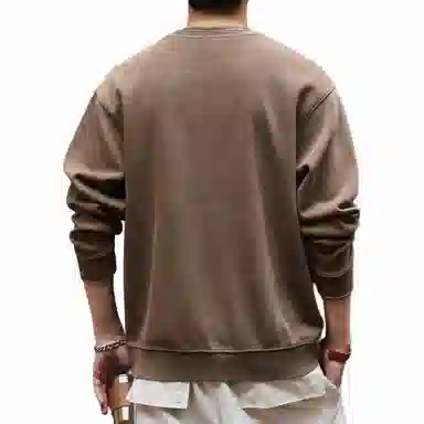 格蓝鹿 套头重磅做旧印花卫衣 男款